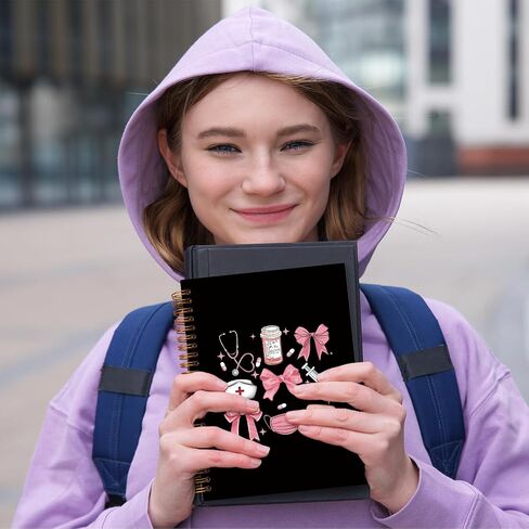Coquette Pink Bow Nurse Notebook Journal for Women ، Home Prescys Higts Gift Forments ، دفتر Notebook Notebook Notebooks للممرضات في سن المراهقة ، 5.5 × 8.3 in Saudi Arabia