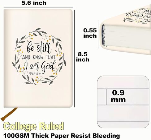 Floral Bible Lined Journal Notebook, Christian Gifts for Women 200 Pages, 5.7 x 8.4 inches College Ruled Thick Paper Notebook Journals, A5 Hardcover Leather Notebooks for Women Men Office Writing-2 in Saudi Arabia