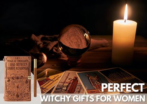 Witchy Gifts for Women, Funny Witchy Gifts Leather Journal Notebook with Pen and Pen clip 7.87 x 4.7 Cover, 4 x 7.5 Pages (Inches) - Cauldron - Frame in Saudi Arabia