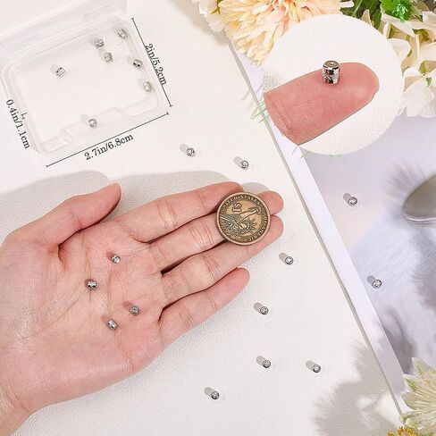 Beebeecraft 1 Box 20Pcs Screw Lock Earring Backs 14K Gold Plated Stainless Steel Small Cubic Zirconia Replacement Column Secure Comfortable Stud Flatback Findings for Jewelry Making Earrings DIY Craft in Saudi Arabia