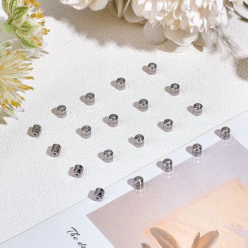 Beebeecraft 1 Box 20Pcs Screw Lock Earring Backs 14K Gold Plated Stainless Steel Small Cubic Zirconia Replacement Column Secure Comfortable Stud Flatback Findings for Jewelry Making Earrings DIY Craft in Saudi Arabia