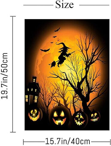 Acioppl Halloween Paint بأرقام للبالغين معالج المبتدئين DIY Acrylic Painting Kits الرعب الرعب زيت الرسم بواسطة مجموعة الساحرة الساحرة Cat Cat Canvas in Kuwait