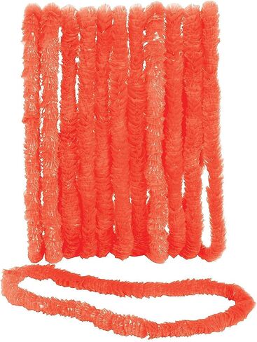 Fun Express Orange Plastic Leis (Bulk Set of 50) Luau and Tropical Party Supplies in Saudi Arabia