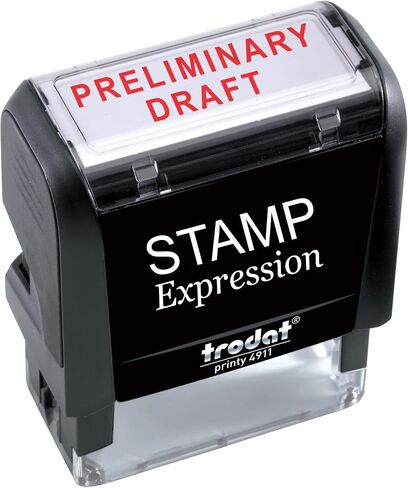 StampExpression - Preliminary Draft Office Self Inking Rubber Stamp - Red Ink (A-5589) in Saudi Arabia