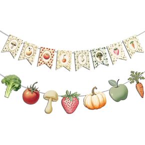 Fruit and Vegetable Banner Garland, Locally Grown Farmers Market Baby Shower Decorations, Locally Grown Banner, Fresh Off the Market, Farmers Market Decor for Bridal Shower Birthday Party in Kuwait