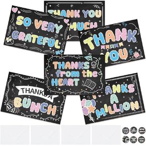 60 Fun Thank You Cards with Envelopes and Stickers, 6 Vibrant Designs Thank You Notes Set - 4x6 Inch Greeting Card with Colorful Cover for Birthday, Wedding, Baby Shower, Graduation, Bridal Shower in Kuwait