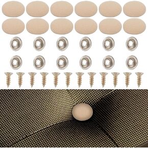 3/4" Beige Flannel Fabric Snap Buttons (Set of 12) - Non-Scratch Upholstery Buttons for Tufted Furniture, Car Headliners & RV Interiors in Kuwait