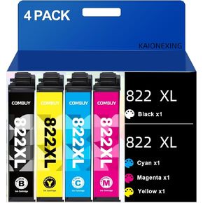 822XL Replacement for 822XL Ink Cartridges Combo Pack 822XL T822XL Ink for Workforce Pro WF-3820 WF-4830 WF-4820 WF-4830 WF-4833 WF-4834 Printer (4Pack) in Saudi Arabia
