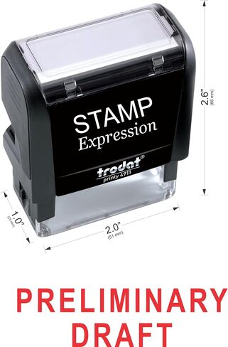 StampExpression - Preliminary Draft Office Self Inking Rubber Stamp - Red Ink (A-5589) in Saudi Arabia