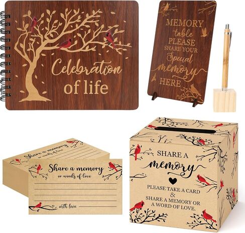 Wooden Funeral Guest Book الاحتفال بكتاب ضيف Life Book لخدمة الضيوف لخدمة تذكارية مع 60 ٪ in Kuwait