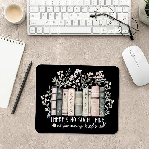 لوحة فأر من الأزهار الأسود الزهرية ، هدايا عاشق الكتب ، حصيرة الماوس Mousepad مع قاعدة مطاطية غير قابلة للانزلاق لإكسسوارات مكتب المكاتب المنزلية ، هدايا لعشاق كتب القارئ ، 9.5 × 7.9 بوصة in Kuwait