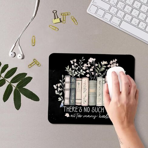 لوحة فأر من الأزهار الأسود الزهرية ، هدايا عاشق الكتب ، حصيرة الماوس Mousepad مع قاعدة مطاطية غير قابلة للانزلاق لإكسسوارات مكتب المكاتب المنزلية ، هدايا لعشاق كتب القارئ ، 9.5 × 7.9 بوصة in Kuwait