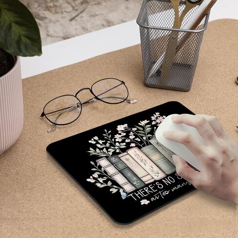 لوحة فأر من الأزهار الأسود الزهرية ، هدايا عاشق الكتب ، حصيرة الماوس Mousepad مع قاعدة مطاطية غير قابلة للانزلاق لإكسسوارات مكتب المكاتب المنزلية ، هدايا لعشاق كتب القارئ ، 9.5 × 7.9 بوصة in Kuwait