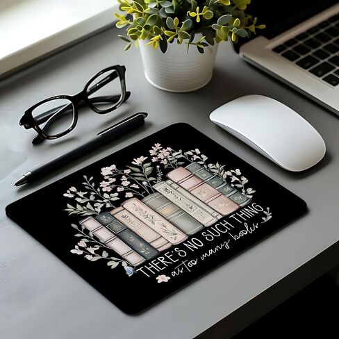 لوحة فأر من الأزهار الأسود الزهرية ، هدايا عاشق الكتب ، حصيرة الماوس Mousepad مع قاعدة مطاطية غير قابلة للانزلاق لإكسسوارات مكتب المكاتب المنزلية ، هدايا لعشاق كتب القارئ ، 9.5 × 7.9 بوصة in Kuwait
