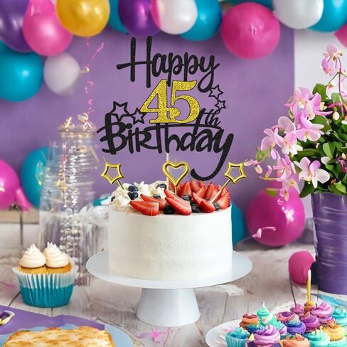 زخرفة كعكة عيد الميلاد الرابعة والأربعين ، نجم القلب شمعة شمعة بريق الكعكة توبيبر لعيد الميلاد الذكرى السنوية in Kuwait