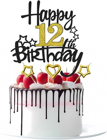 45th Birthday Cake Decoration, Heart Star Birthday Candle Glitter Cake Topper for Birthday Anniversary Theme Party Cake Bunting Decor Supplies in Saudi Arabia
