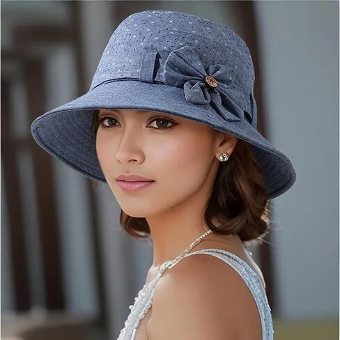Glamorstar Cloche Hats for Women Vintage Bowler Hat Floral Fedora Bucket Hats in Kuwait