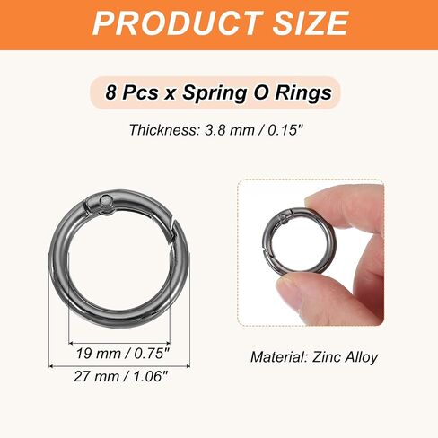 Patikil Spring O Rings ، مقاطع جولة معدنية ، مفاتيح المفاتيح المقطوعة مشبكات لأكياس مفاتيح أكياس المحافظ in Saudi Arabia