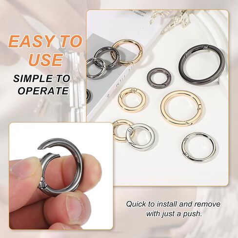Patikil Spring O Rings ، مقاطع جولة معدنية ، مفاتيح المفاتيح المقطوعة مشبكات لأكياس مفاتيح أكياس المحافظ in Saudi Arabia