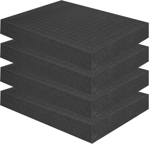 Pick Apart Foam Inserts for Cases, 4 Pcs Pick and Pluck Foam 16 x 12 x 2 Inch, Pre-Cubed Polyethylene Foam Sheet for Storage Drawer Tool Board Game Box Cases in Saudi Arabia