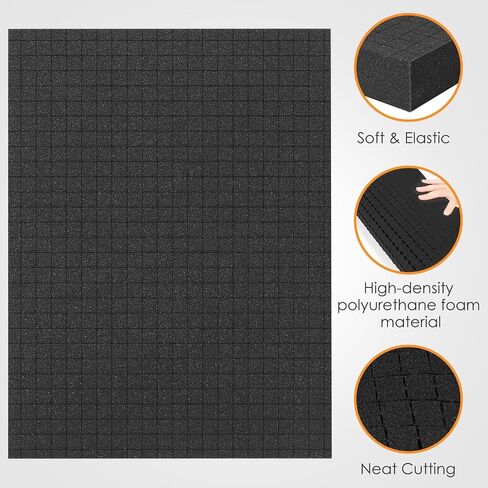 Pick Apart Foam Inserts for Cases, 4 Pcs Pick and Pluck Foam 16 x 12 x 2 Inch, Pre-Cubed Polyethylene Foam Sheet for Storage Drawer Tool Board Game Box Cases in Saudi Arabia