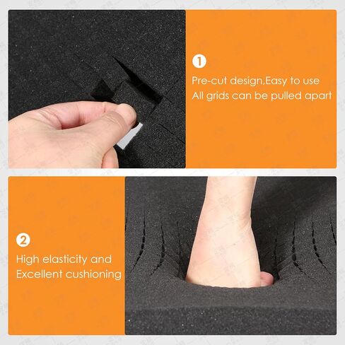 Pick Apart Foam Inserts for Cases, 4 Pcs Pick and Pluck Foam 16 x 12 x 2 Inch, Pre-Cubed Polyethylene Foam Sheet for Storage Drawer Tool Board Game Box Cases in Saudi Arabia