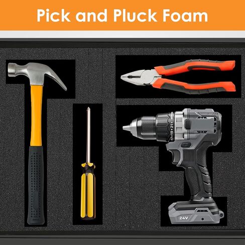 Pick Apart Foam Inserts for Cases, 4 Pcs Pick and Pluck Foam 16 x 12 x 2 Inch, Pre-Cubed Polyethylene Foam Sheet for Storage Drawer Tool Board Game Box Cases in Saudi Arabia