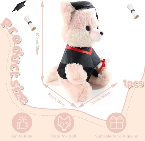 Fox Stuffed Animal, Adorable Toy Fox Plush for Kids Boys Girls Birthday Nursery Bedtime Gift, 10“ Pink in Kuwait