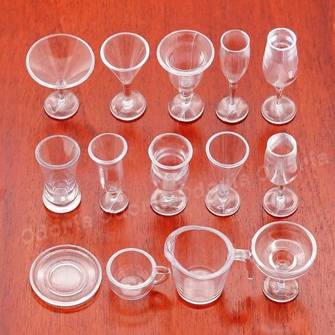 Odoria 1/12 نظارات مصغرة 14pcs ملحقات الديكور دمية in Saudi Arabia