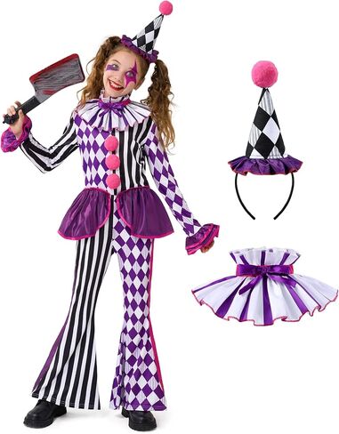 Spooktacular Creations Halloween Clown Costume for Girls, Jester Clown Costume for Kids, Halloween Role Play & Dress Up in Saudi Arabia