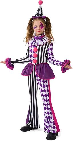 Spooktacular Creations Halloween Clown Costume for Girls, Jester Clown Costume for Kids, Halloween Role Play & Dress Up in Saudi Arabia