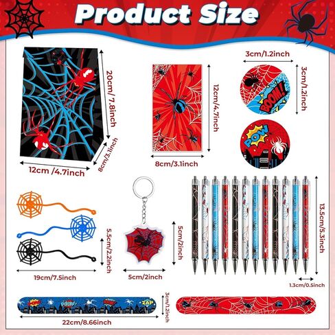 84pcs الحفلات العنكبوت الحفلات مع الأقلام مؤلفات Paper Paper Facs Spider Web Keains Cains Slap Sticklet Spider SPIDER SPIDER FOR in Kuwait
