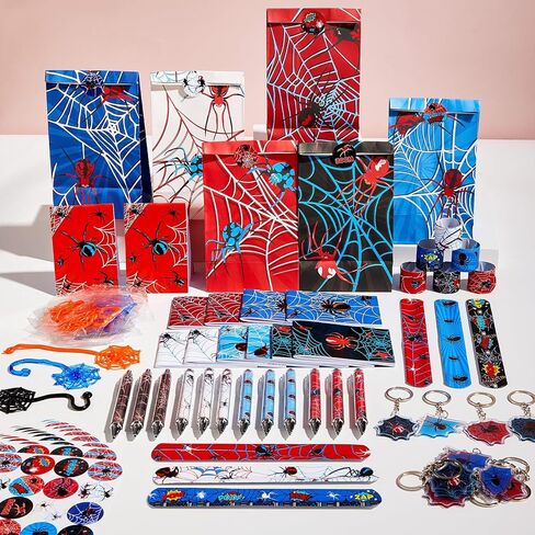 84pcs الحفلات العنكبوت الحفلات مع الأقلام مؤلفات Paper Paper Facs Spider Web Keains Cains Slap Sticklet Spider SPIDER SPIDER FOR in Kuwait