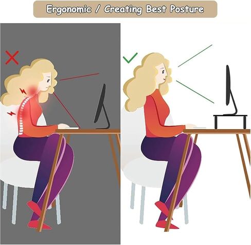 Triangle Monitor Stand Riser - حامل شاشة الكمبيوتر الزاوية ، منظم سطح المكتب الموفرة للمساحة ، تصميم ثلاثي الأنيقة لاستخدام المنزل والمكاتب ، ارتفاع الرؤية المريحة in Saudi Arabia