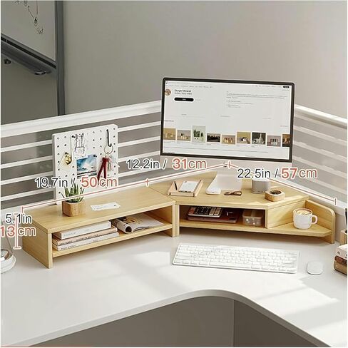 Triangle Monitor Stand Riser - حامل شاشة الكمبيوتر الزاوية ، منظم سطح المكتب الموفرة للمساحة ، تصميم ثلاثي الأنيقة لاستخدام المنزل والمكاتب ، ارتفاع الرؤية المريحة in Saudi Arabia