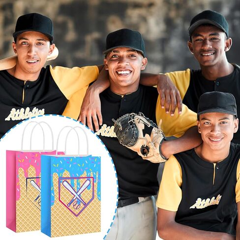 Amsoingspark 24 PCS Baseball Ice Cream Drip Kraft Gift With Wideles Sport Party Goodie Turn in Saudi Arabia