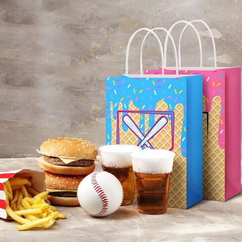 Amsoingspark 24 PCS Baseball Ice Cream Drip Kraft Gift With Wideles Sport Party Goodie Turn in Saudi Arabia