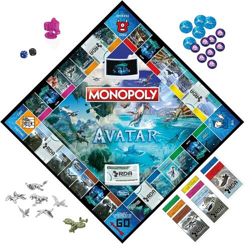 Monopoly: لعبة لوحة Avatar Edition للأعمار 8 وما فوق ، ألعاب عائلية من 2 إلى 6 لاعبين ، ألعاب الأطفال in Saudi Arabia