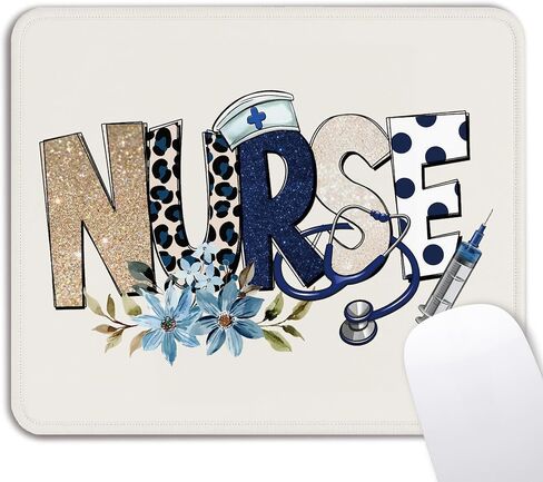 Pink Nurse Mouse Pad - Trendy Nurse Office Desk Accessories, New Graduates Nurse Gifts, Waterproof Non-Slip Rubber Base School Nurse Mousepad for Wireless Mouse 7.9x9.5 Inch in Kuwait