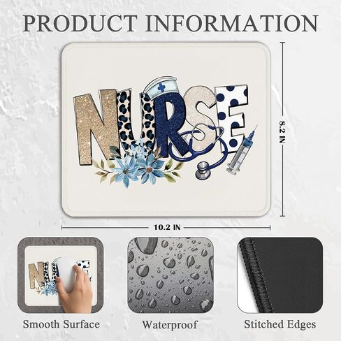 Pink Nurse Mouse Pad - Trendy Nurse Office Desk Accessories, New Graduates Nurse Gifts, Waterproof Non-Slip Rubber Base School Nurse Mousepad for Wireless Mouse 7.9x9.5 Inch in Kuwait