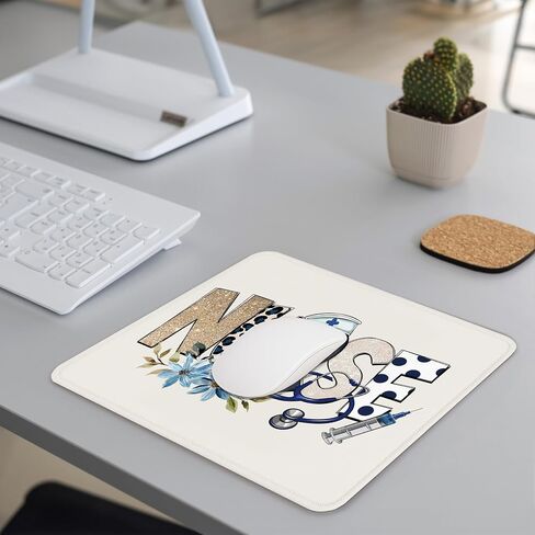 Pink Nurse Mouse Pad - Trendy Nurse Office Desk Accessories, New Graduates Nurse Gifts, Waterproof Non-Slip Rubber Base School Nurse Mousepad for Wireless Mouse 7.9x9.5 Inch in Kuwait