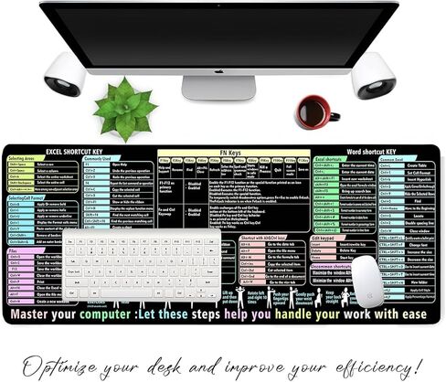 Excel Cheat Sheet Pad Desk Pad for Office مكاتب المكاتب للرجال والنساء الممتد المكتبي Mouse Mous. in Kuwait