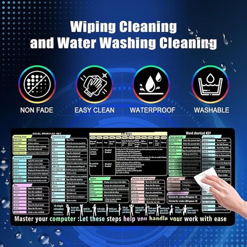 Excel Cheat Sheet Pad Desk Pad for Office مكاتب المكاتب للرجال والنساء الممتد المكتبي Mouse Mous. in Kuwait