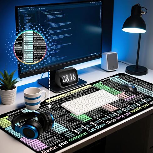 Excel Cheat Sheet Pad Desk Pad for Office مكاتب المكاتب للرجال والنساء الممتد المكتبي Mouse Mous. in Kuwait