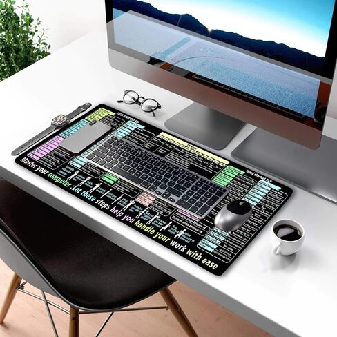 Excel Cheat Sheet Pad Desk Pad for Office مكاتب المكاتب للرجال والنساء الممتد المكتبي Mouse Mous. in Kuwait