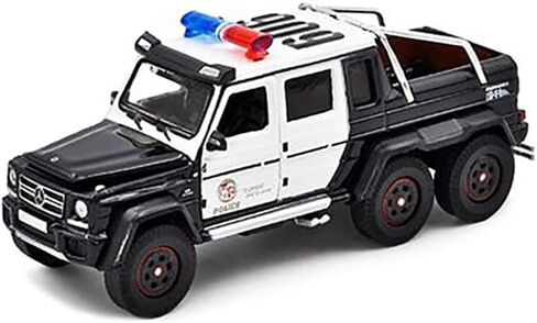 G 63 AMG 6x6 Pickup Truck U.S. Police Car Black and White 1/64 Diecast Model Car ESPMJ003B in Saudi Arabia