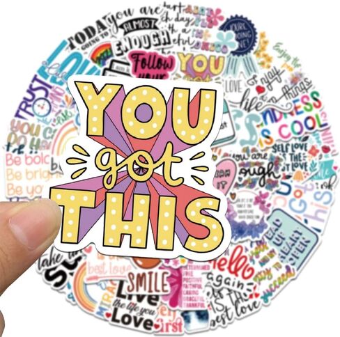 50PCS Motivational Sticker, Inspirational Quotes Stickers for Kids Teens Students Adult, Positive Affirmation Stickers for Water Bottles Laptop Decals Scrapbook Journal in Saudi Arabia