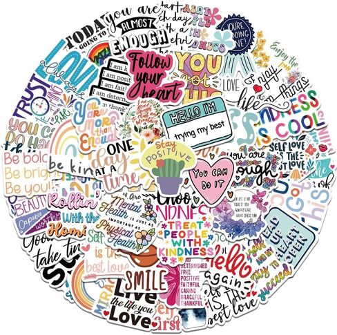 50PCS Motivational Sticker, Inspirational Quotes Stickers for Kids Teens Students Adult, Positive Affirmation Stickers for Water Bottles Laptop Decals Scrapbook Journal in Saudi Arabia