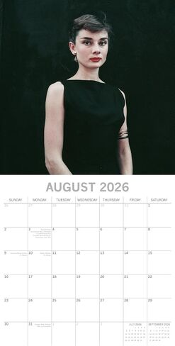 2026 Square Wall Calendar - Audrey Hepburn 12 x 12 Inch Monthly View, 16-Month, Icons Theme, Includes 180 Reminder Stickers in Saudi Arabia