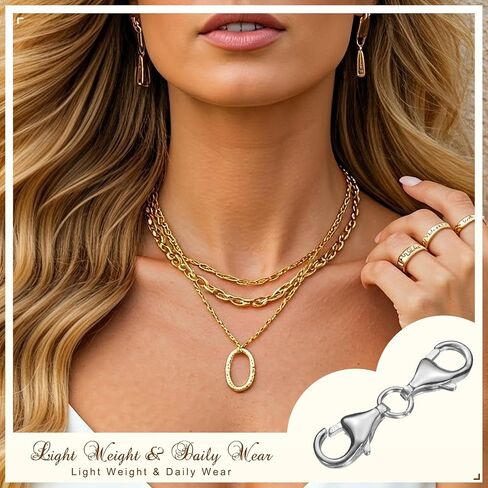 موسع سوار UXCELL ، 925 Sterling Silver Silver Double Claw Clasps تمديدات قلادة ، موصل امتداد قفل لسلسلة المجوهرات صنع DIY (20 مم/0.79 "، الفضة) in Saudi Arabia